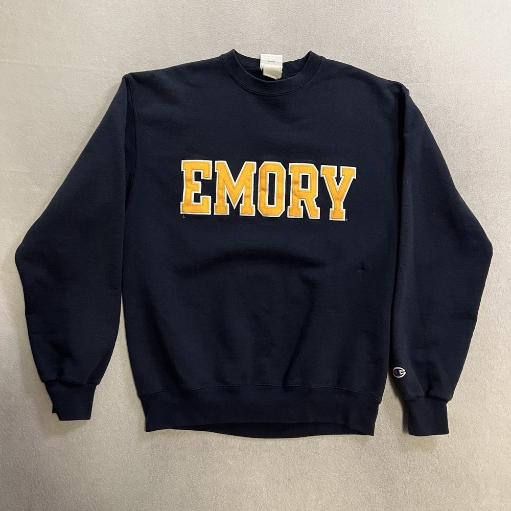 Champion EMORY University Sweatshirt Men's Medium Blue Collegiate Long Sleeve